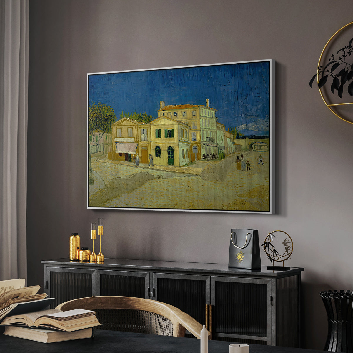 The Yellow House (The Street), 1888 - Floater Framed Canvas Print