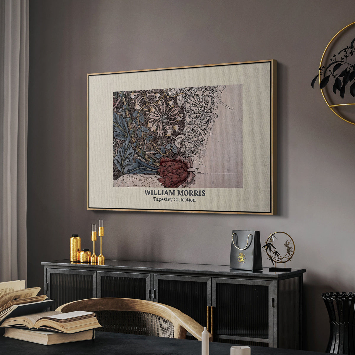 Honeysuckle (Tapestry Collection), 1874 - Floater Framed Canvas Print