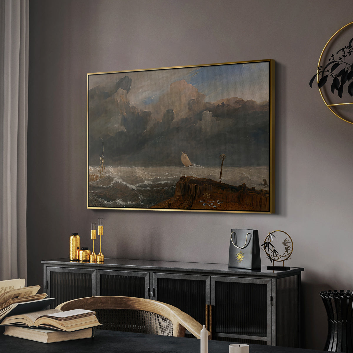 Port Ruysdael, 1827 - Floater Framed Canvas Print