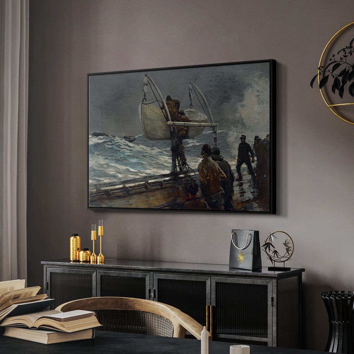The Signal of Distress, c. 1896 - Floater Framed Canvas Print