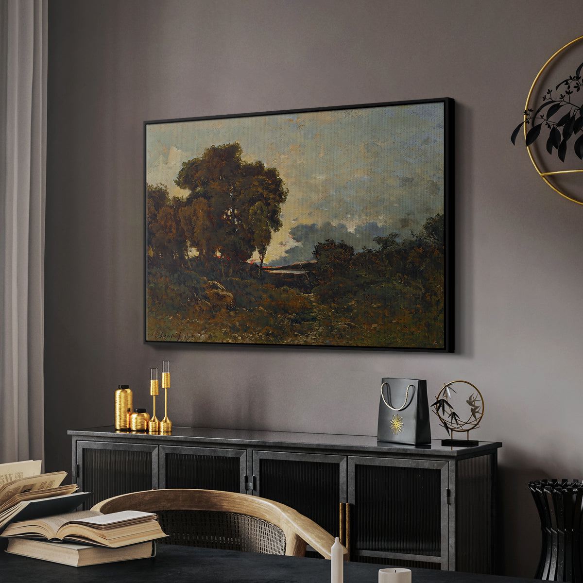 Sunset on the Allier (Soleil couchant sur l'Allier), 1904 - Floater Framed Canvas Print