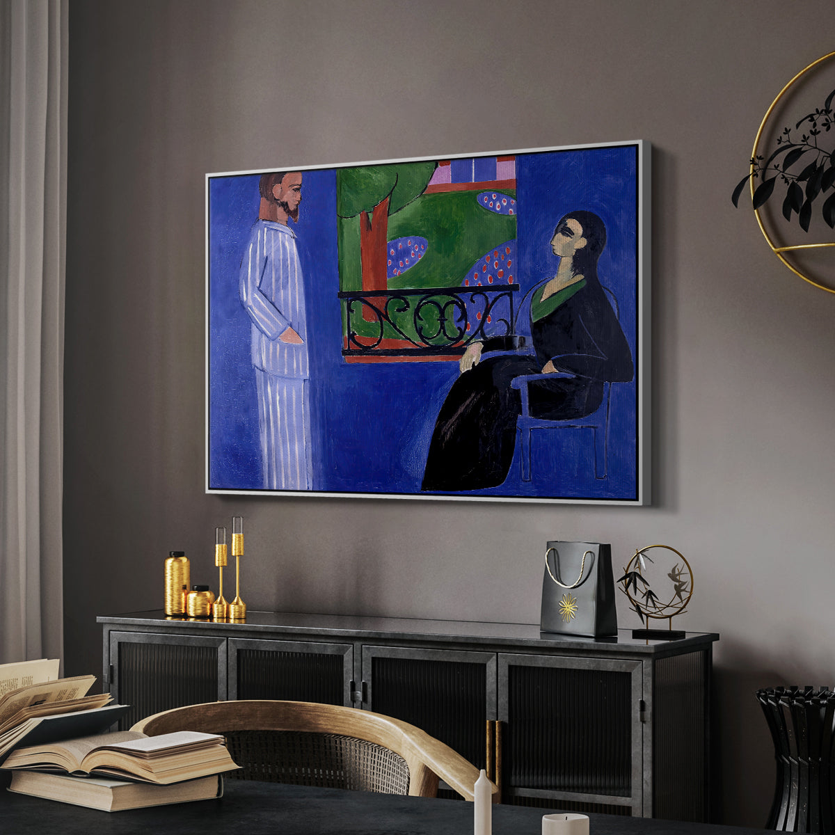 The Conversation, c. 1908-1912 - Floater Framed Canvas Print