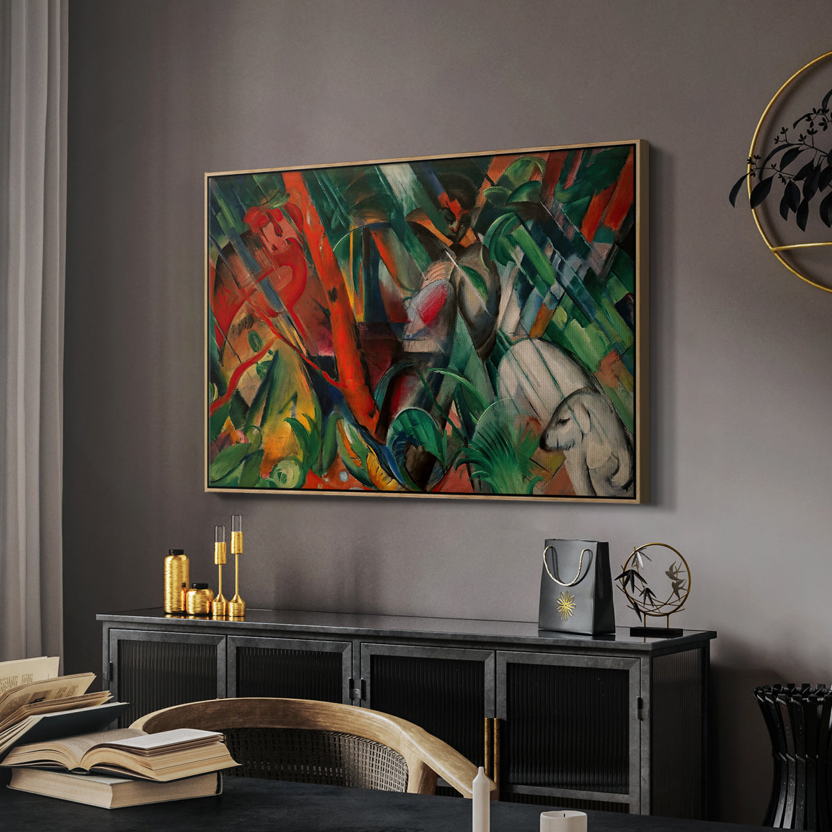 In the Rain, 1912 - Floater Framed Canvas Print
