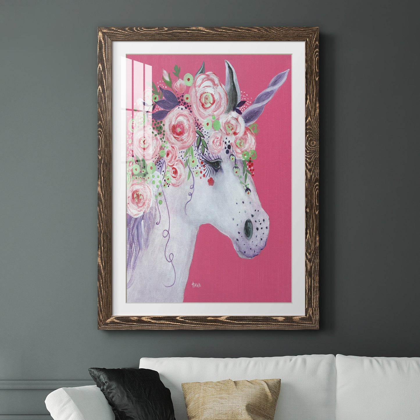 Unicorn II - Premium Framed Print - Distressed Barnwood Frame - Ready to Hang