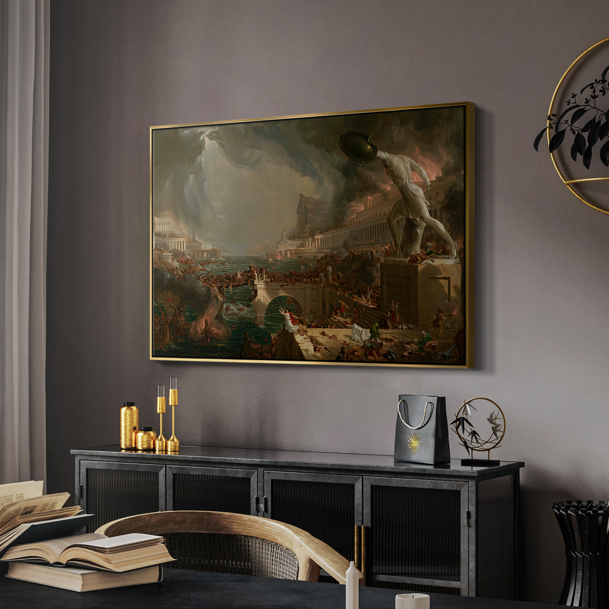 The Course of Empire: Destruction, 1836 - Floater Framed Canvas Print