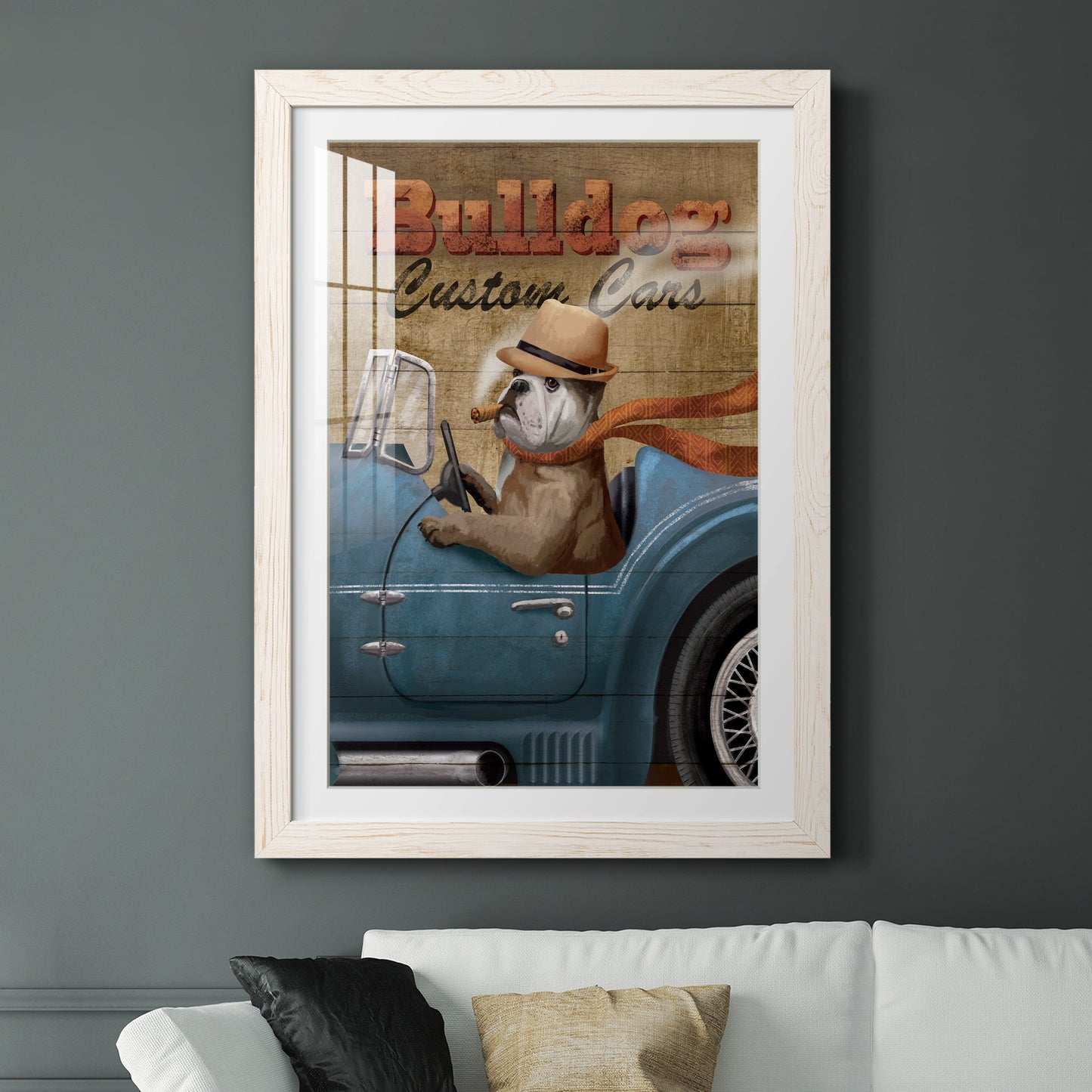 Bulldog Custom Cars - Premium Framed Print - Distressed Barnwood Frame - Ready to Hang