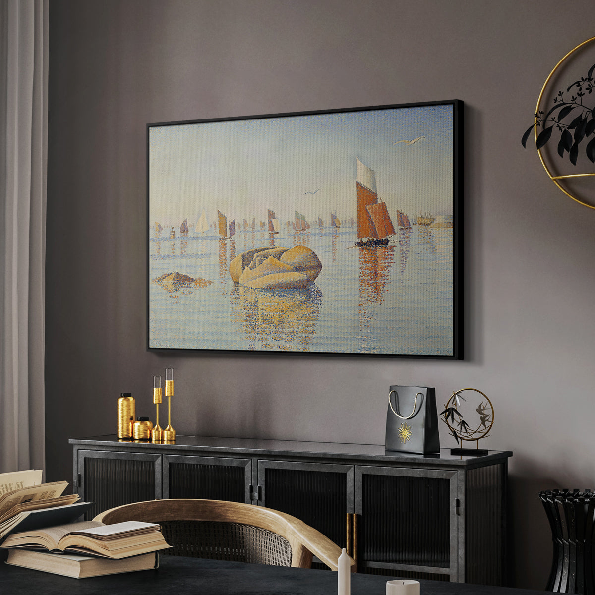 Concarneau, Quiet Morning, Opus 219, 1891 - Floater Framed Canvas Print
