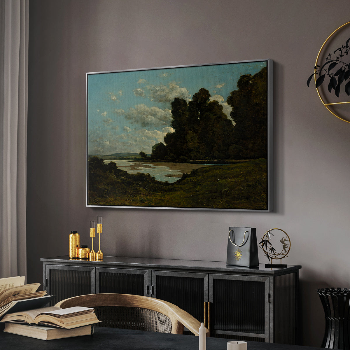 The River Loire at Nevers, 1901 - Floater Framed Canvas Print