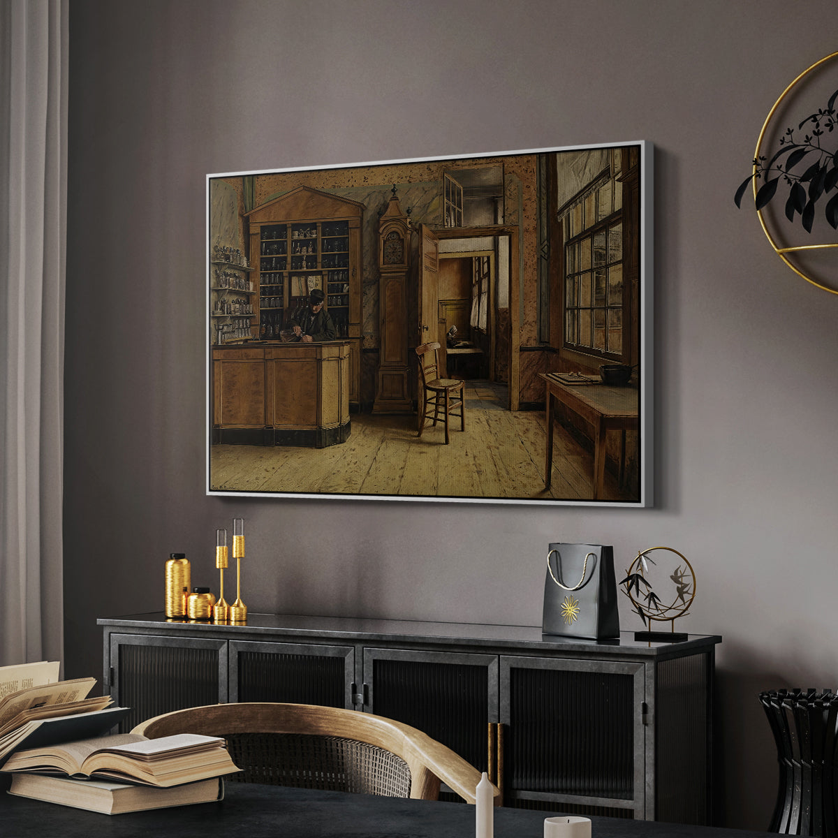 The Old Inn 'Het Loodshuis' in Antwerp, 1877 - Floater Framed Canvas Print