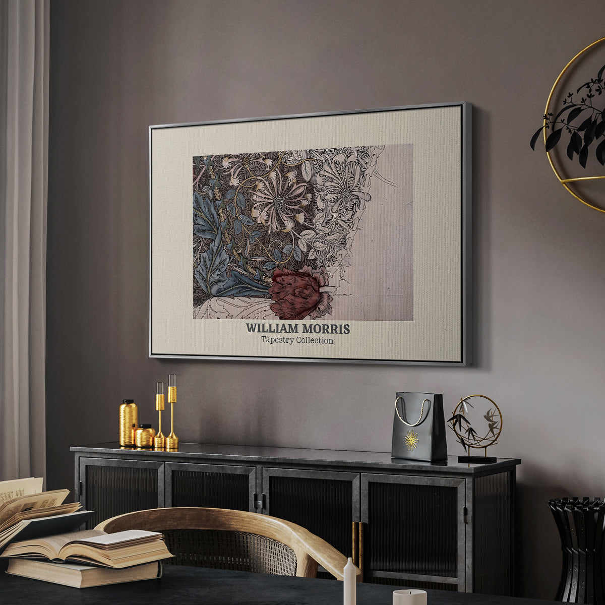 Honeysuckle (Tapestry Collection), 1874 - Floater Framed Canvas Print