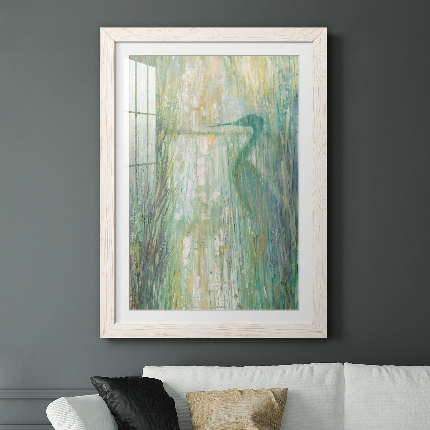 Morning Egret II - Premium Framed Print - Distressed Barnwood Frame - Ready to Hang