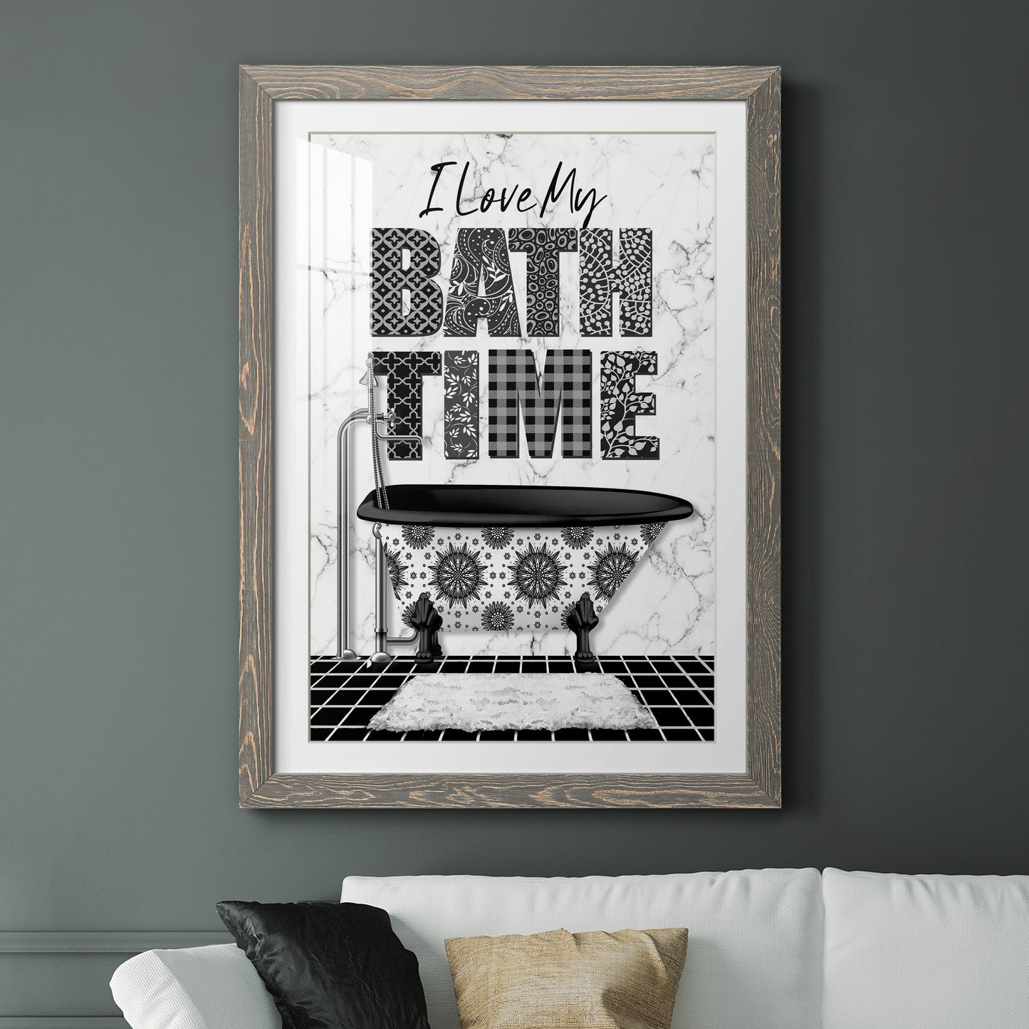 Bath Time - Premium Framed Print - Distressed Barnwood Frame - Ready to Hang