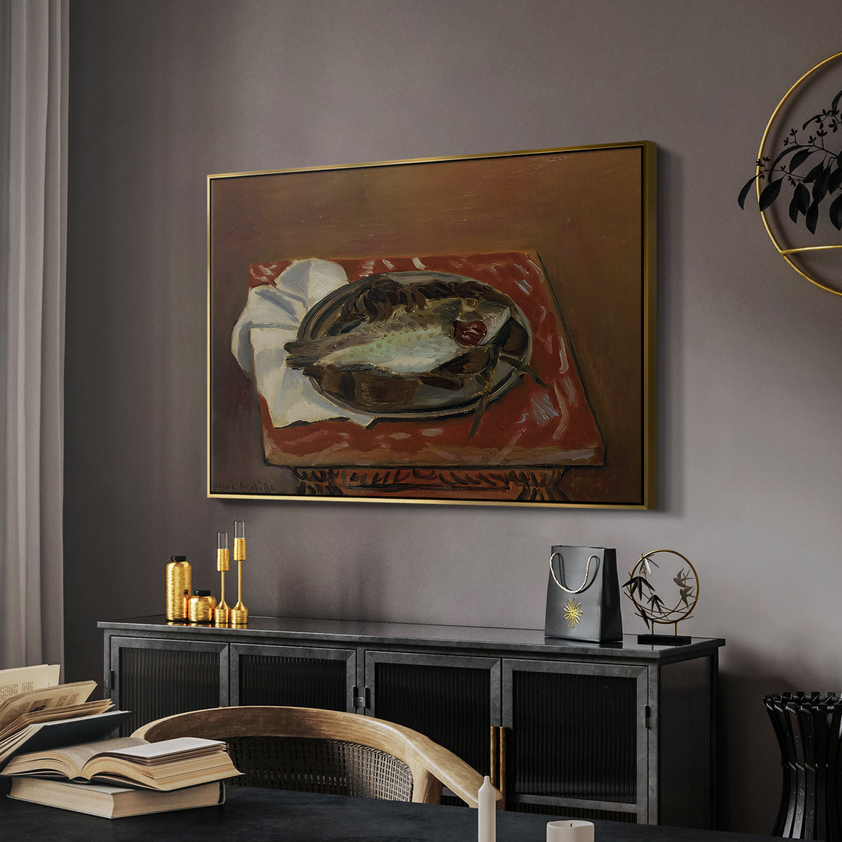 Still Life with Bream (Nature morte à la daurade), 1920 - Floater Framed Canvas Print