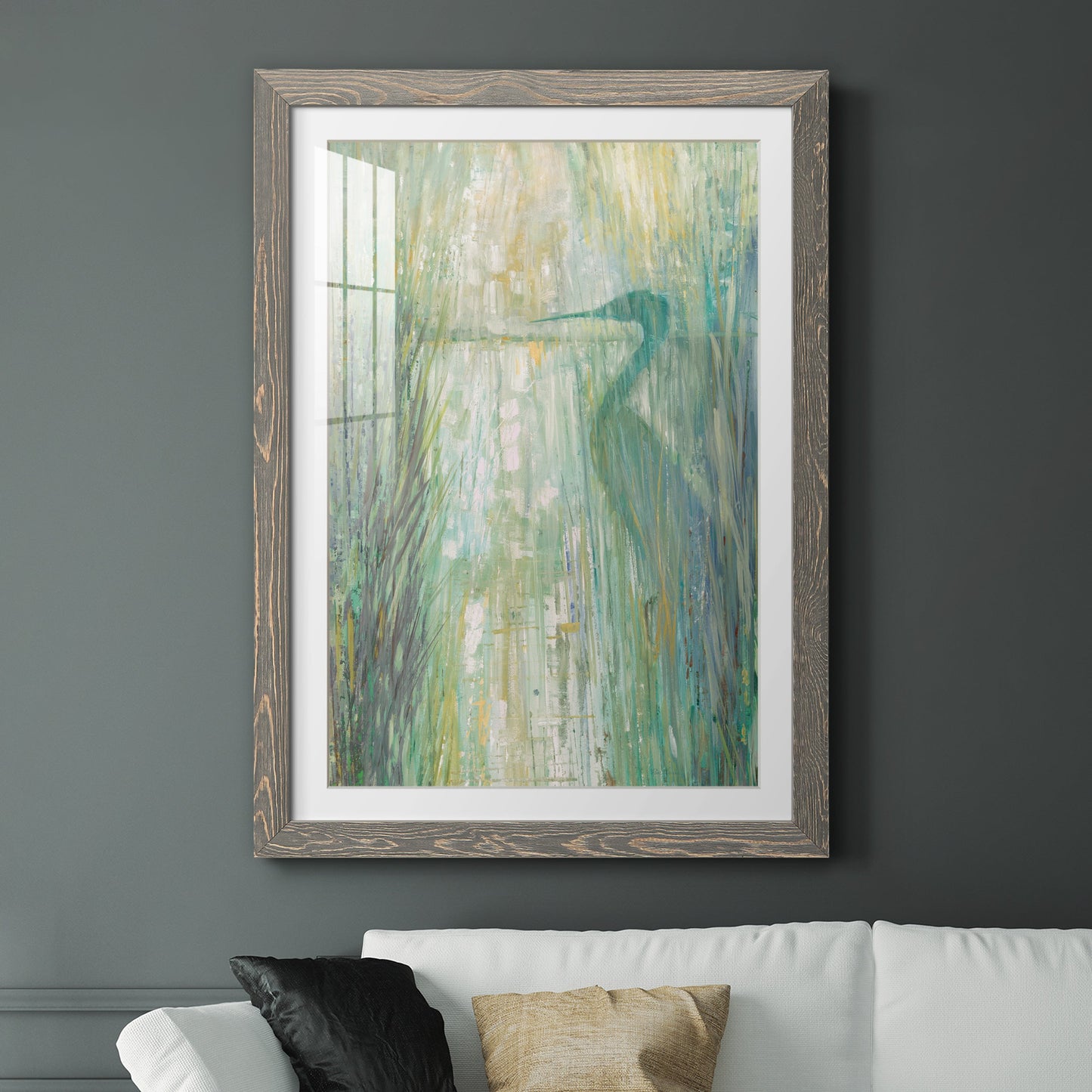 Morning Egret II - Premium Framed Print - Distressed Barnwood Frame - Ready to Hang