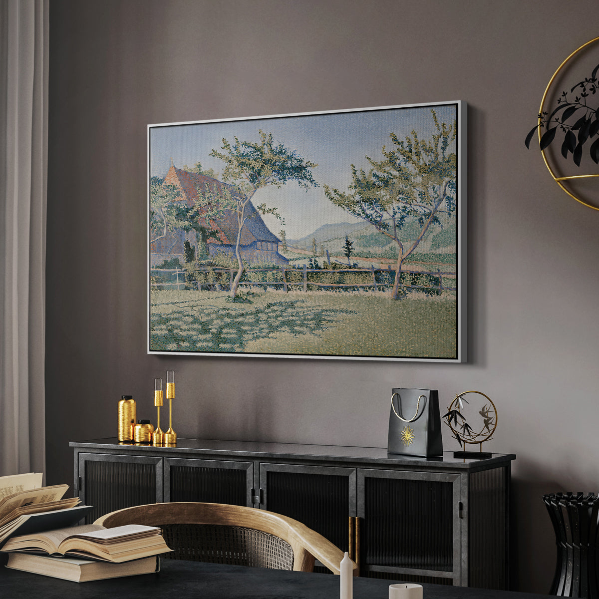 Comblat-le-Château, the Meadow, Opus 161, 1887 - Floater Framed Canvas Print