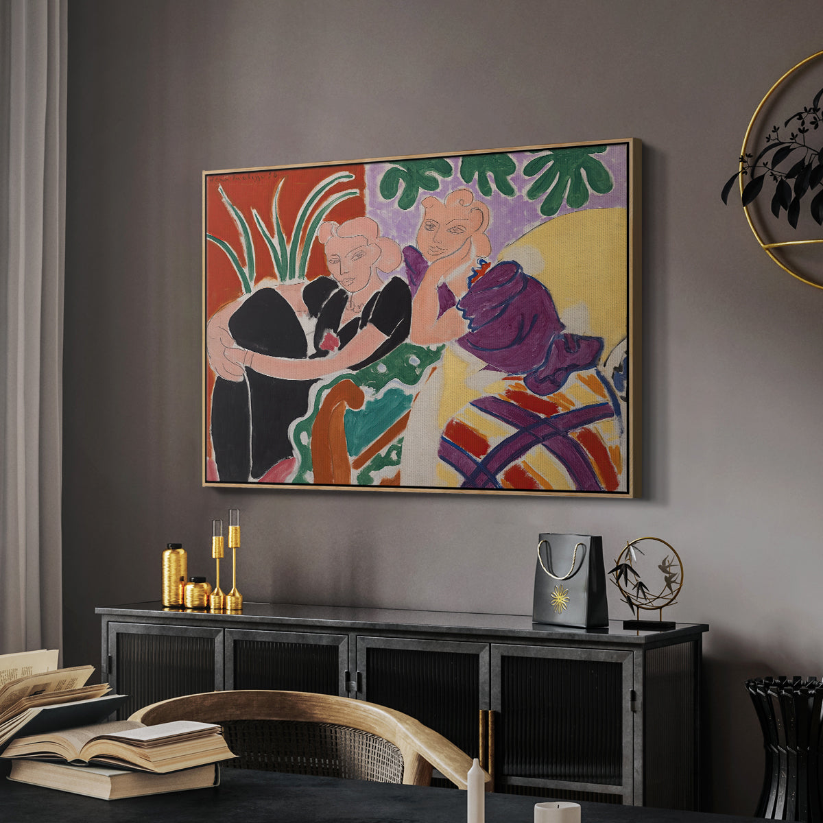 The Conversation, 1938 - Floater Framed Canvas Print