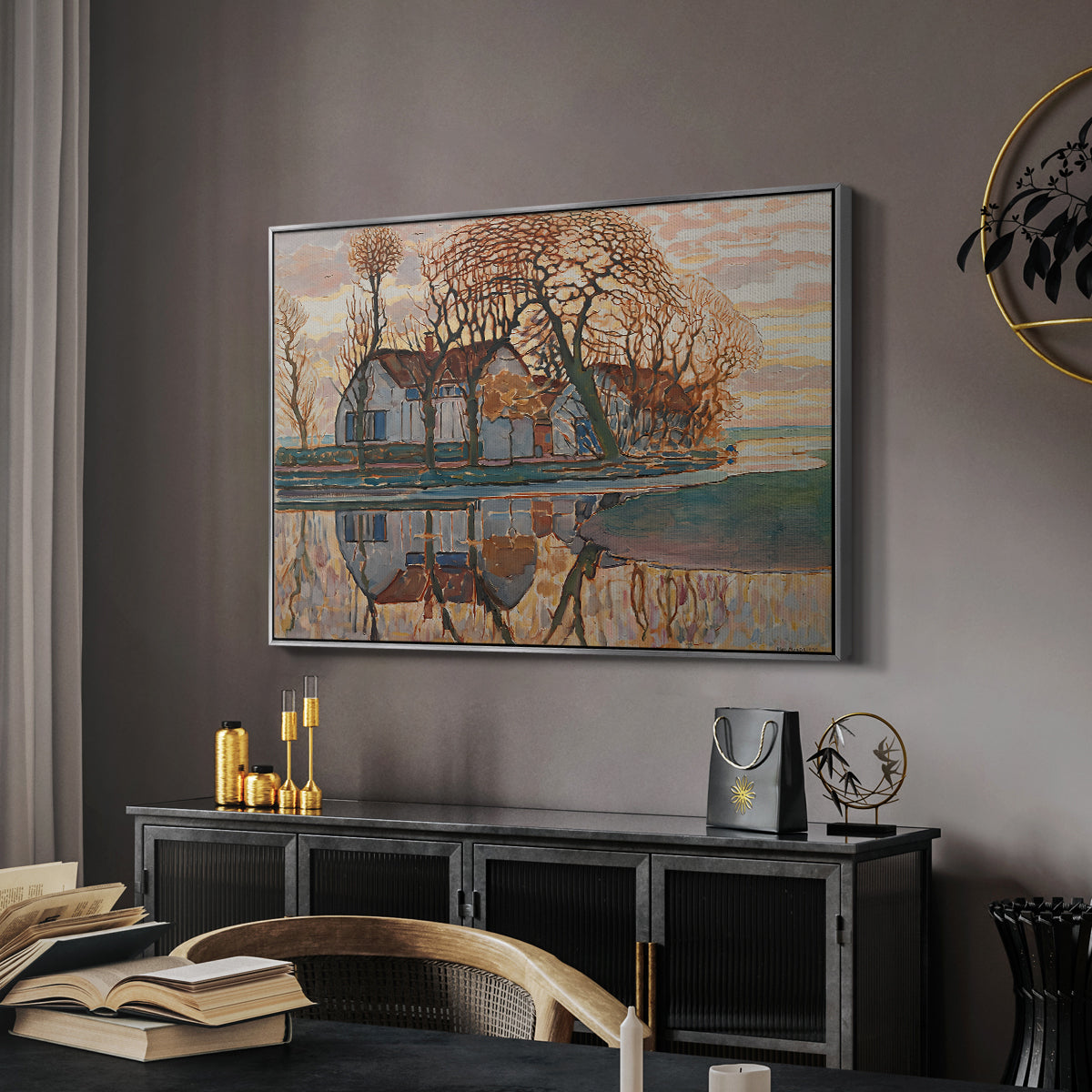 Farm near Duivendrecht, c. 1916 - Floater Framed Canvas Print