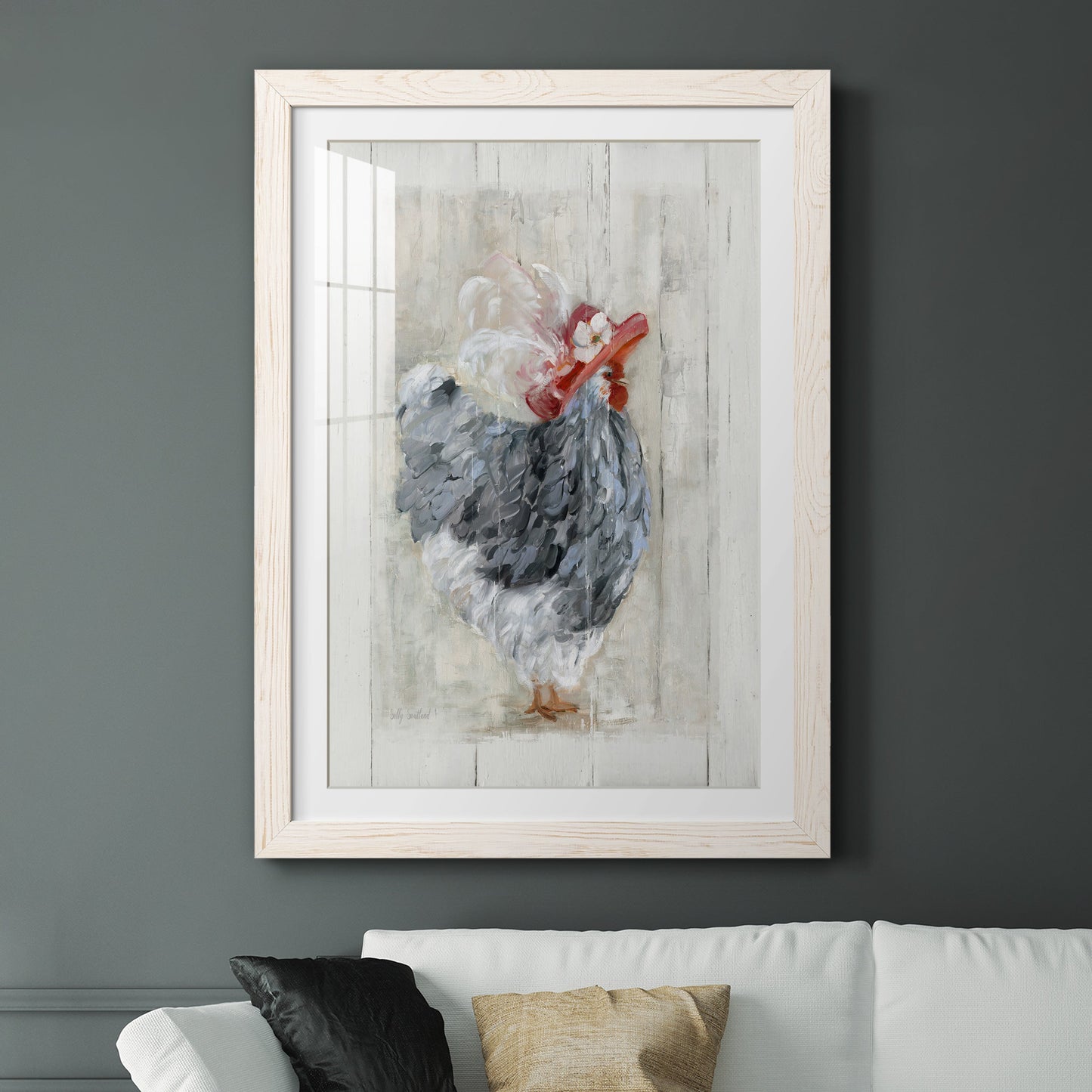 Sunday Best Hen - Premium Framed Print - Distressed Barnwood Frame - Ready to Hang