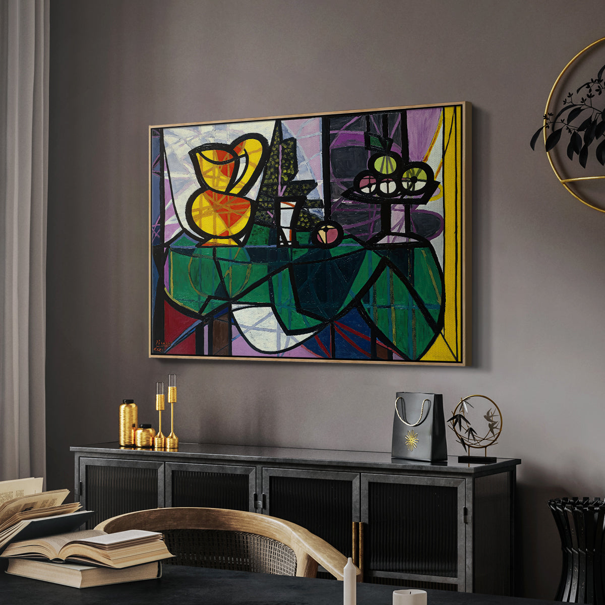 Pitcher and Bowl of Fruit, 1931 - Floater Framed Canvas Print