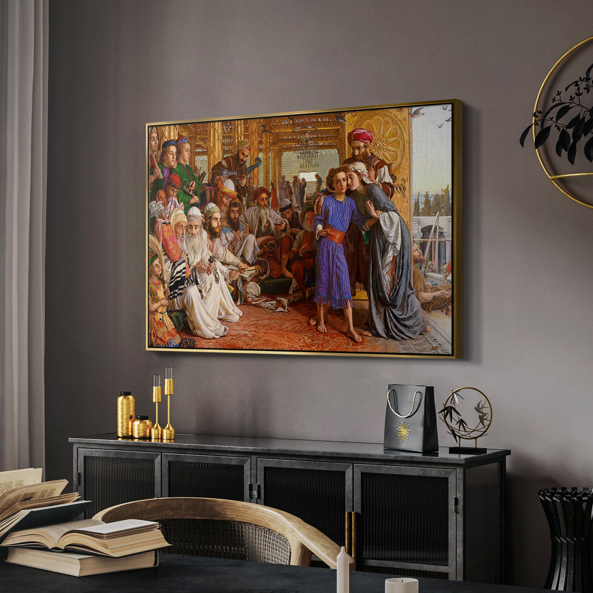 The Finding of the Saviour in the Temple, 1854-1860 - Floater Framed Canvas Print