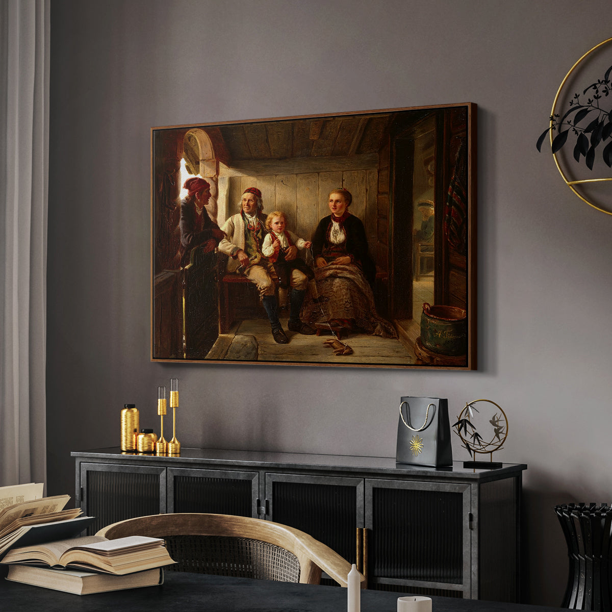 Neighbors (Naboer), 1855 - Floater Framed Canvas Print
