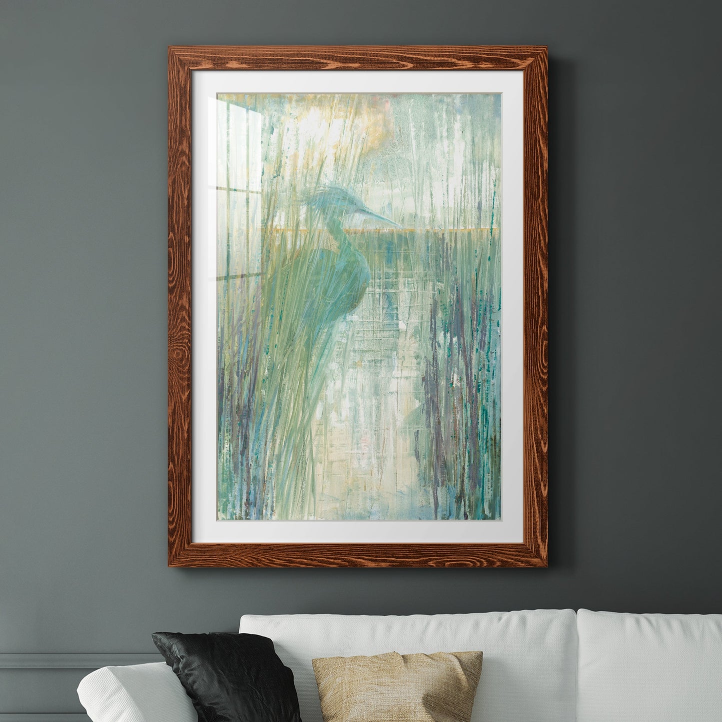 Morning Egret I - Premium Framed Print - Distressed Barnwood Frame - Ready to Hang