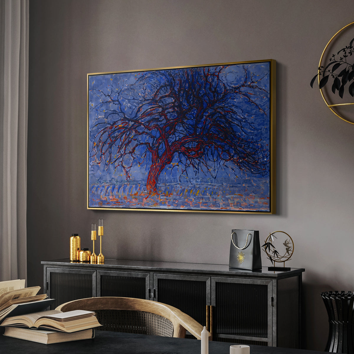 The Red Tree, 1909 - Floater Framed Canvas Print
