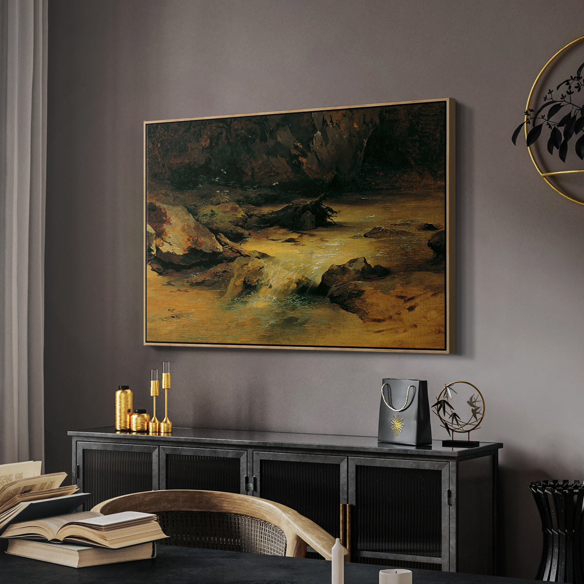 Wildbach (Wild Stream) - Floater Framed Canvas Print