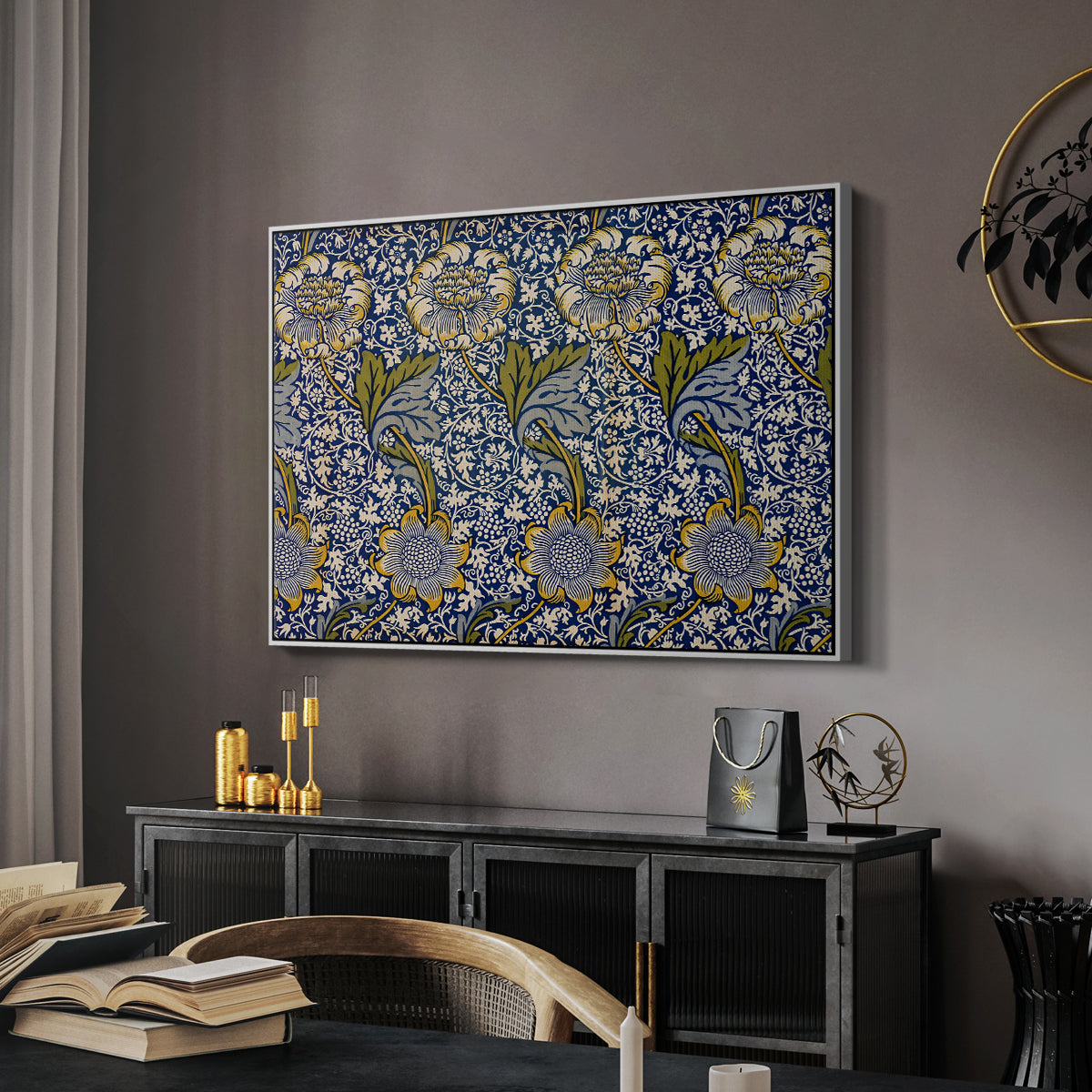 Kennet - Indigo/Gold, 1883 - Floater Framed Canvas Print