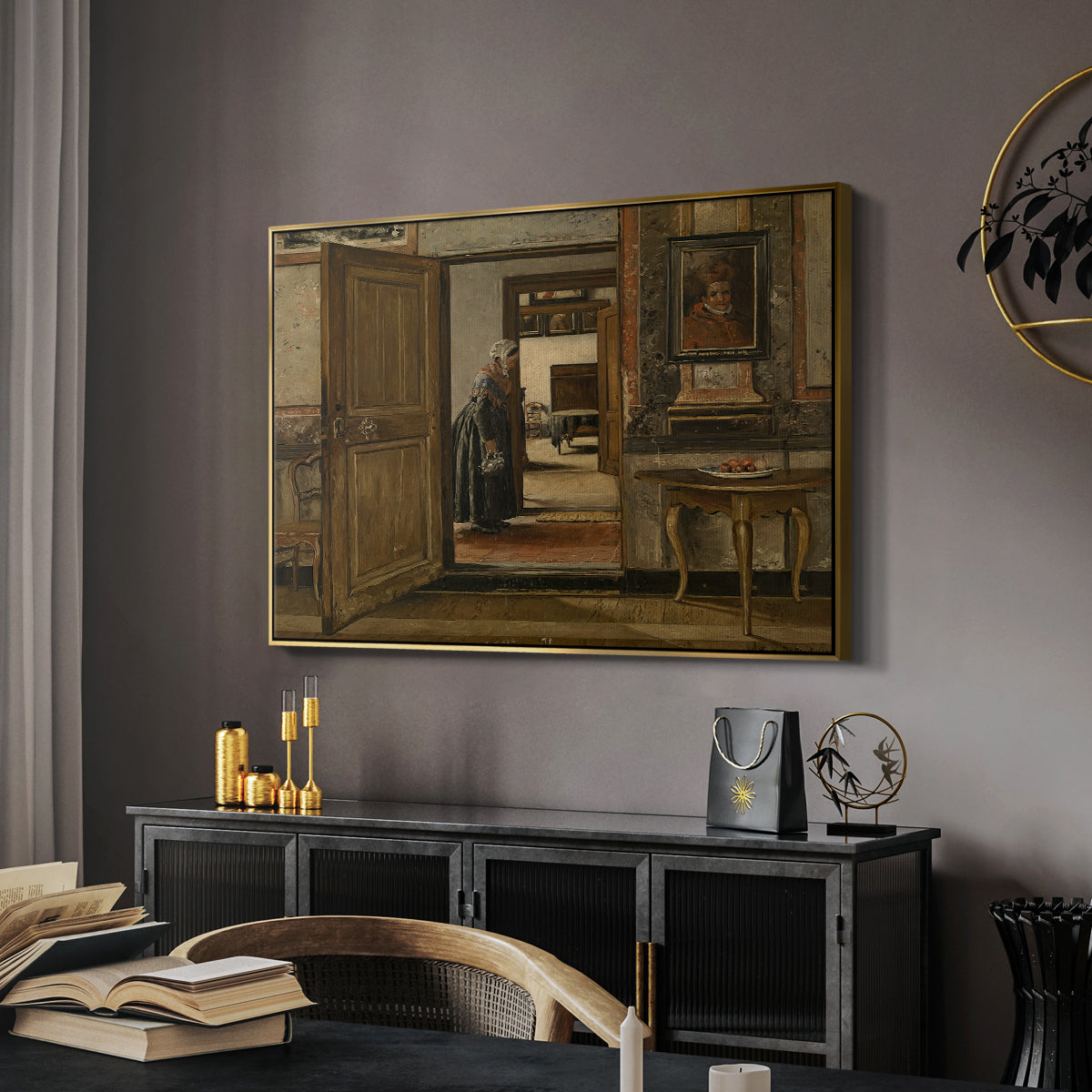 Interior of the Terninck Institution in Antwerp, 1884 - Floater Framed Canvas Print