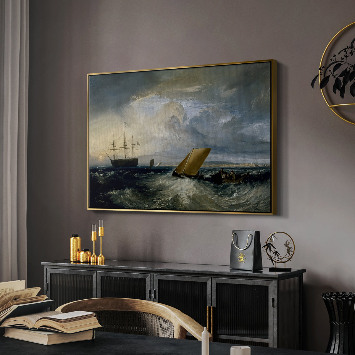 Sheerness as Seen from the Nore, 1808 - Floater Framed Canvas Print