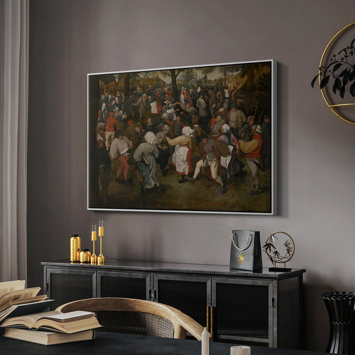 The Wedding Dance, c. 1566 - Floater Framed Canvas Print