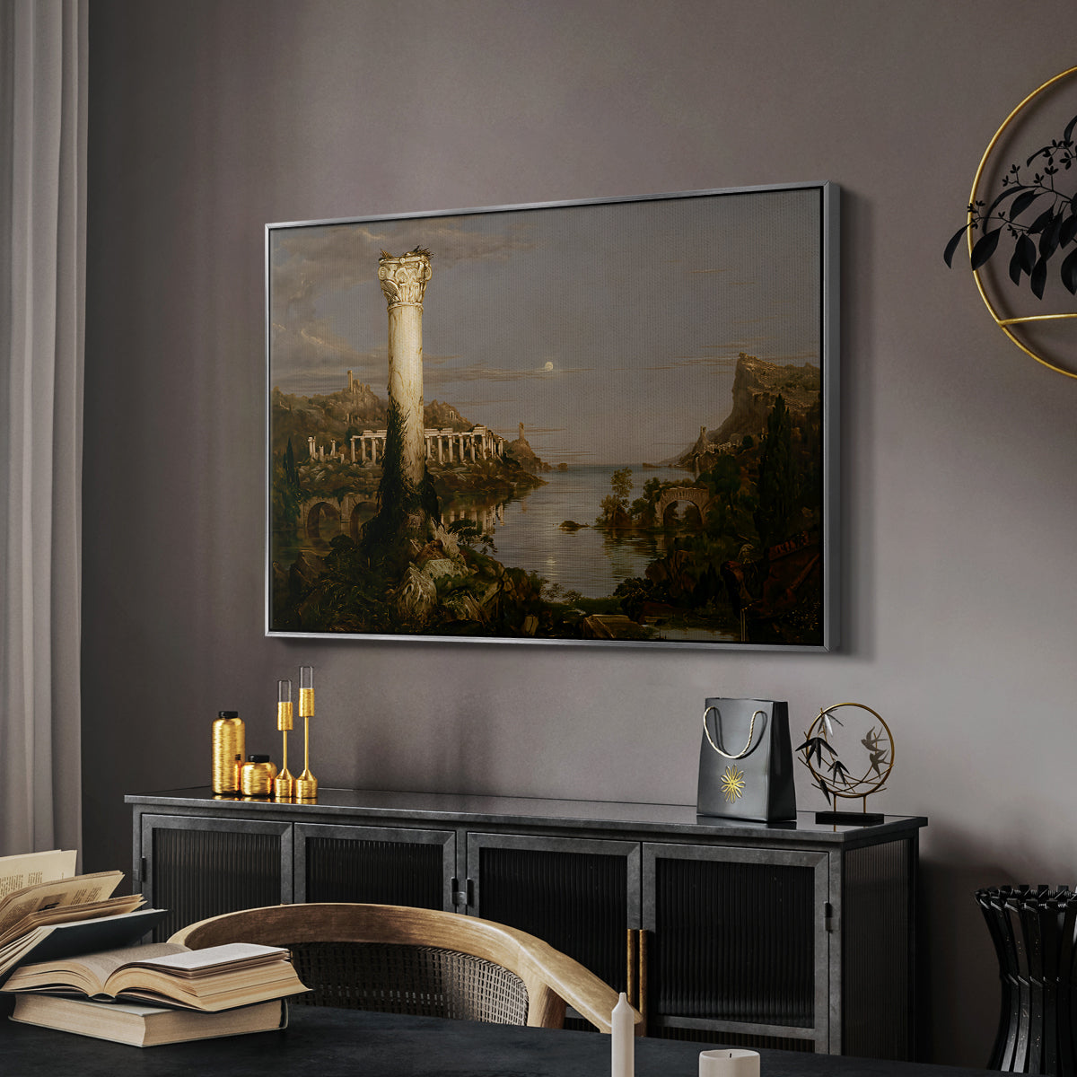The Course of Empire: Desolation, 1836 - Floater Framed Canvas Print