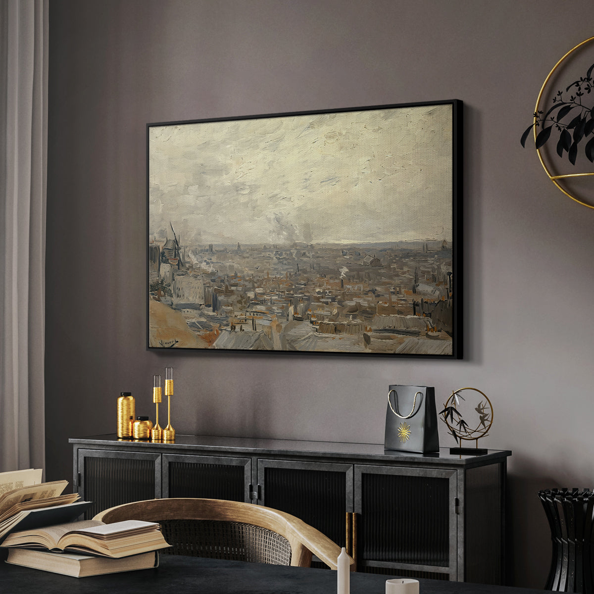 View from Montmartre, 1886 - Floater Framed Canvas Print