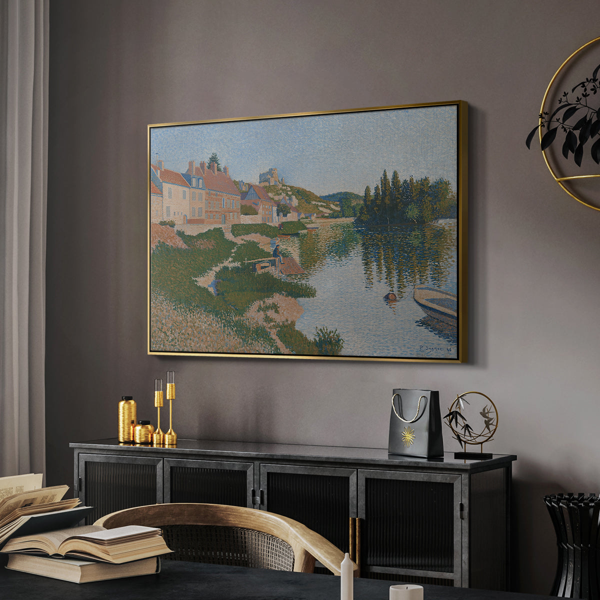 Les Andelys, Côte d'Aval, 1886 - Floater Framed Canvas Print