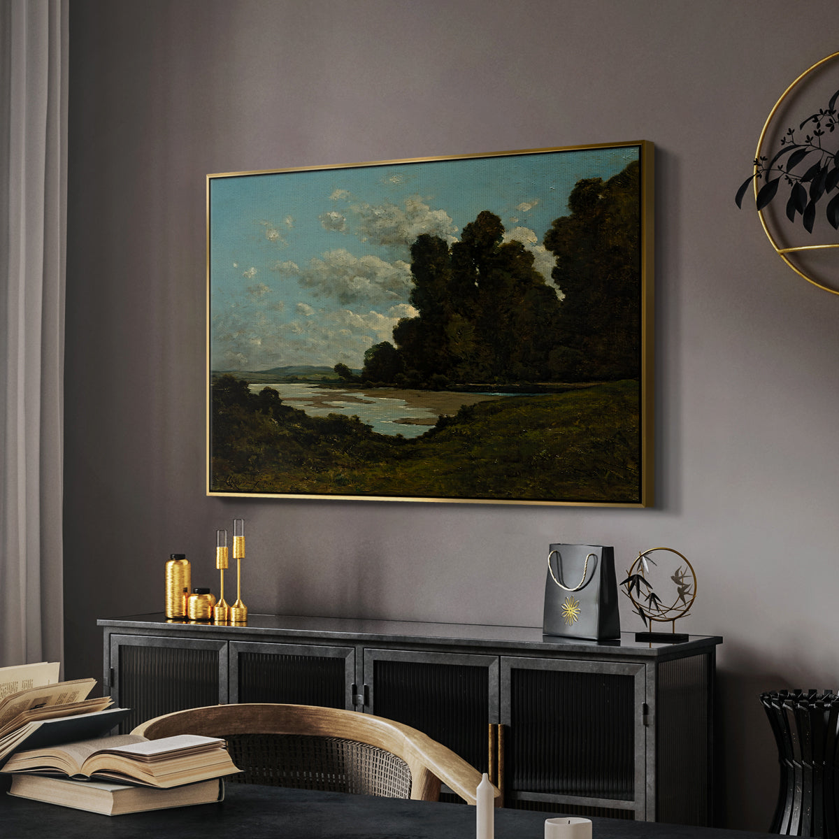 The River Loire at Nevers, 1901 - Floater Framed Canvas Print