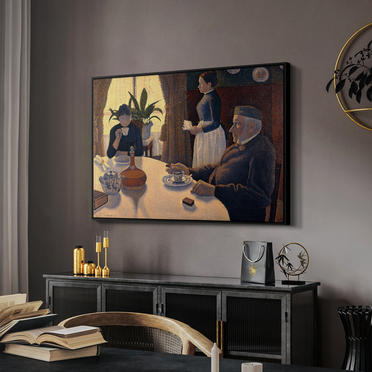The Dining Room (Breakfast), 1886-1887 - Floater Framed Canvas Print