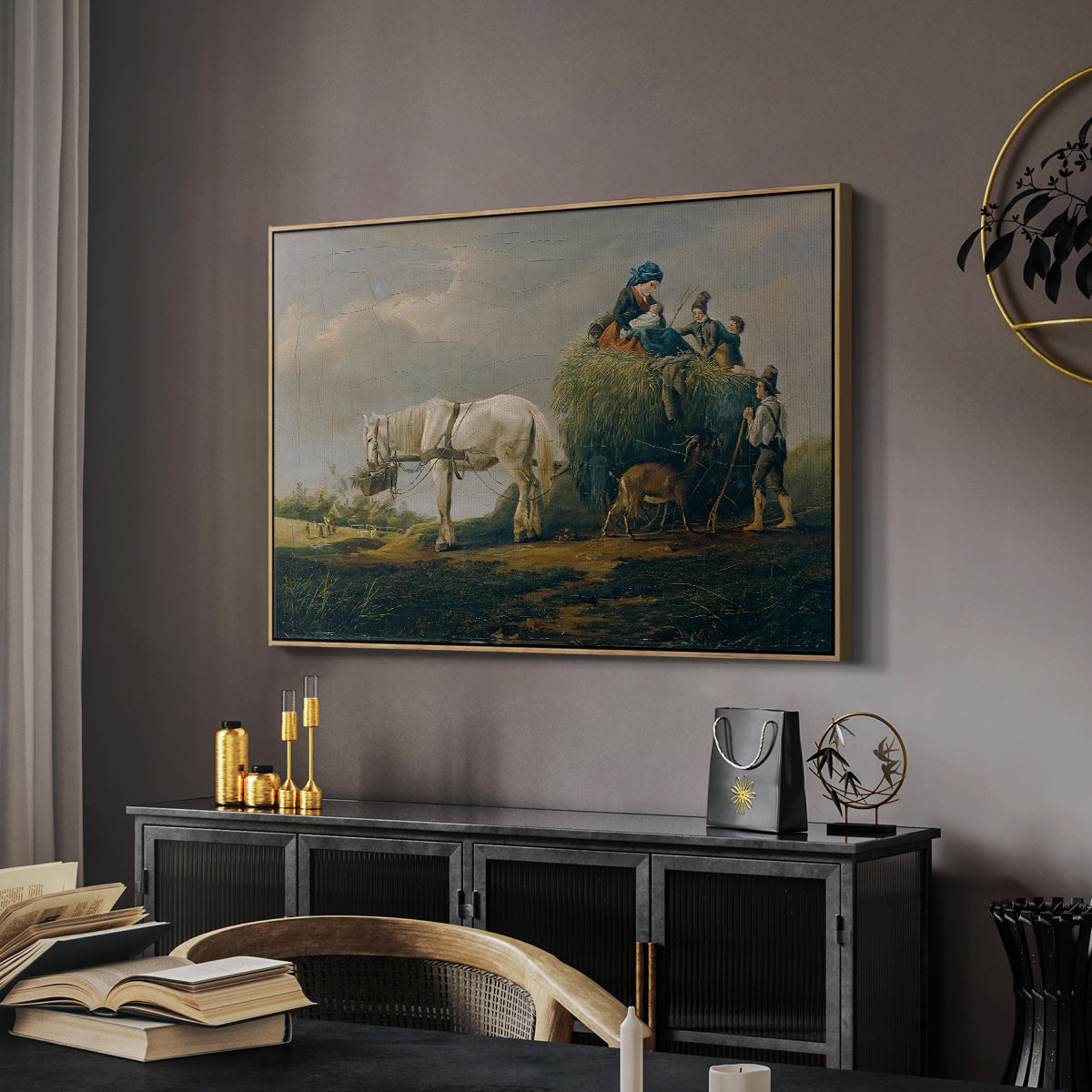The Hay Wagon (Der Heuwagen), 1824 - Floater Framed Canvas Print