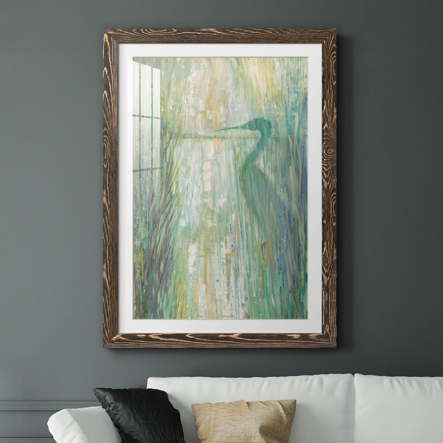 Morning Egret II - Premium Framed Print - Distressed Barnwood Frame - Ready to Hang