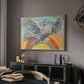 Flying Dove with Rainbow (Colombe volant à l'Arc-en-ciel), 1952 - Floater Framed Canvas Print