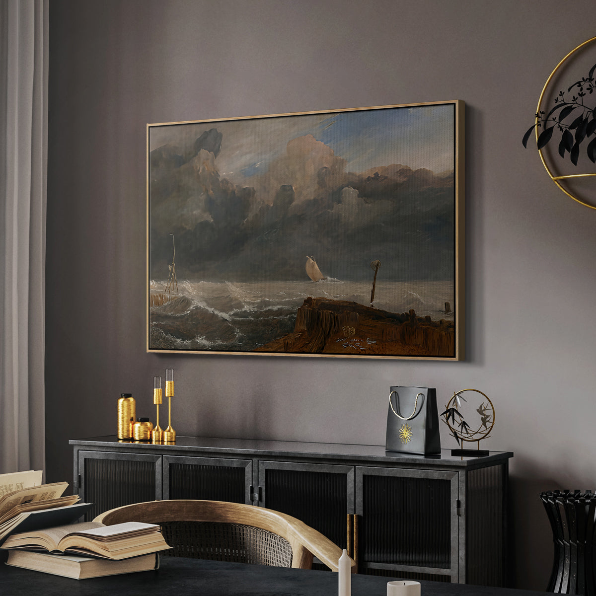 Port Ruysdael, 1827 - Floater Framed Canvas Print