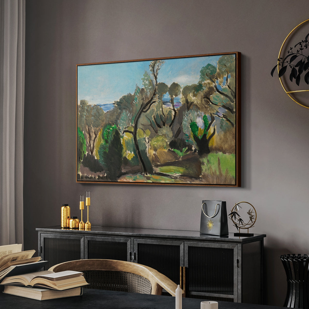 Landscape near Nice, c. 1918 - Floater Framed Canvas Print