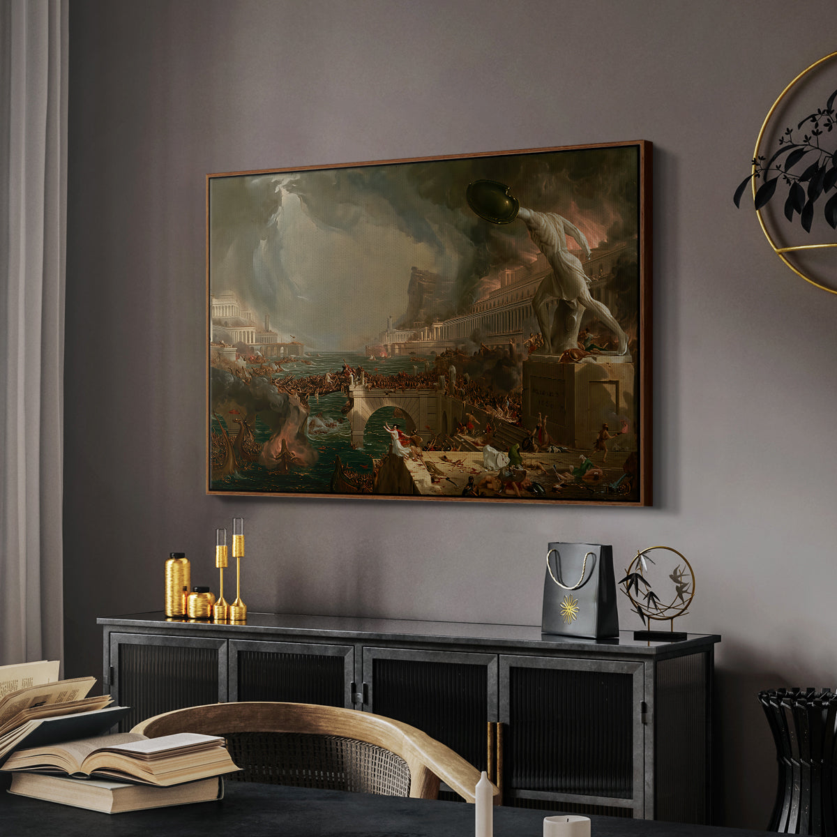 The Course of Empire: Destruction, 1836 - Floater Framed Canvas Print