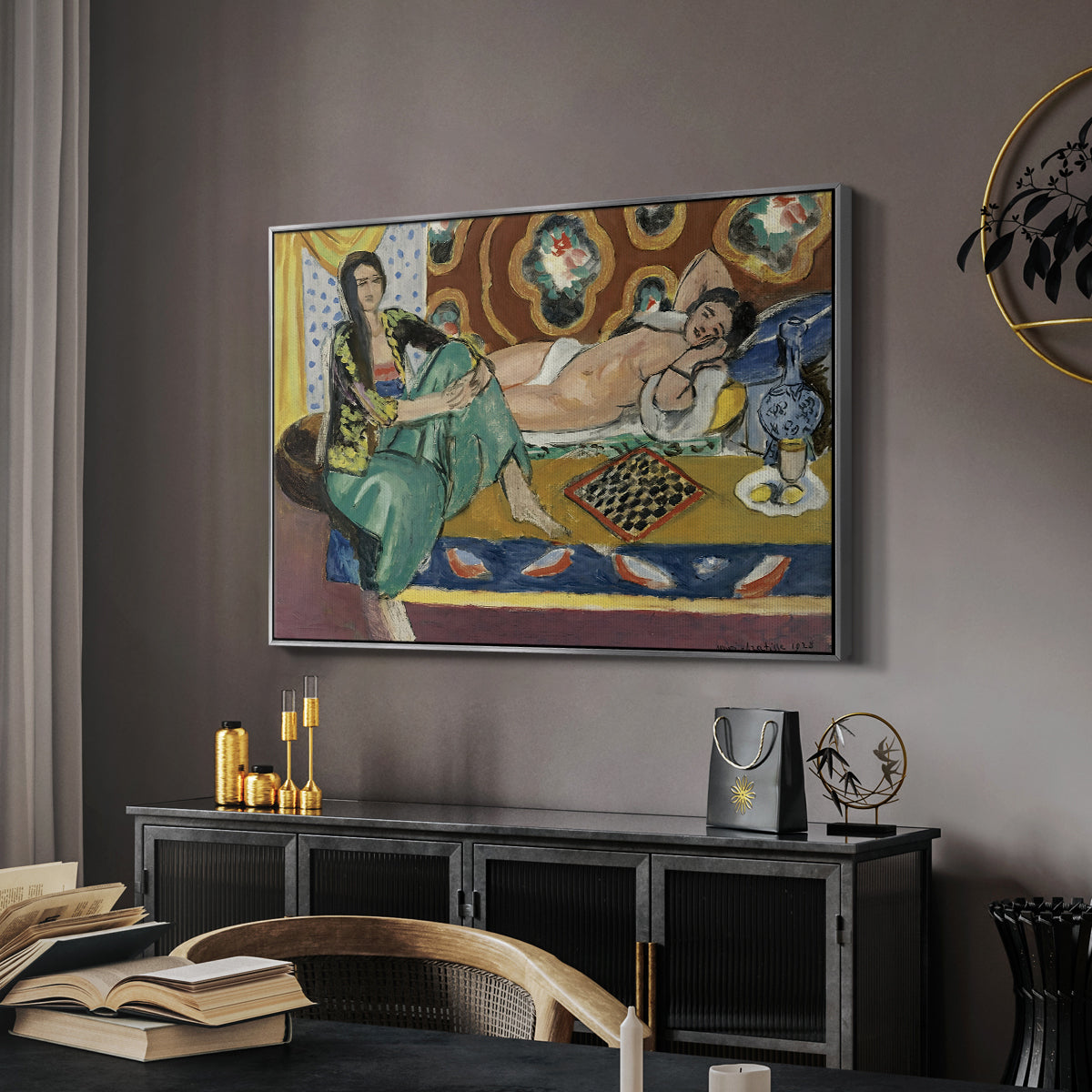 Odalisques Playing Checkers (Odalisques jouant aux dames), 1928 - Floater Framed Canvas Print