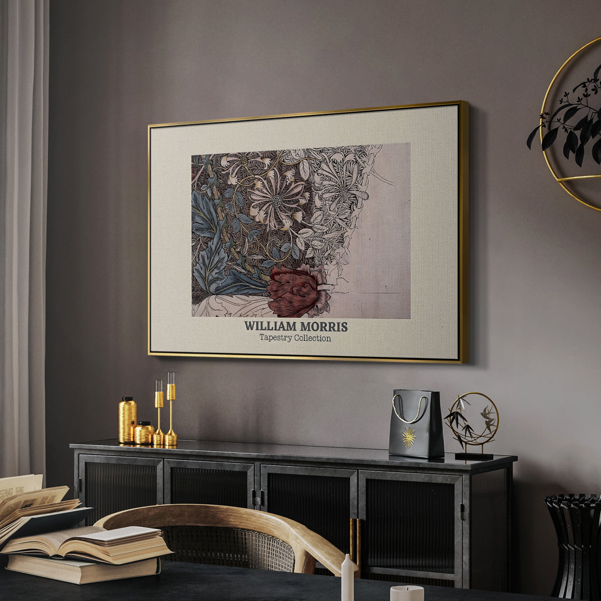 Honeysuckle (Tapestry Collection), 1874 - Floater Framed Canvas Print