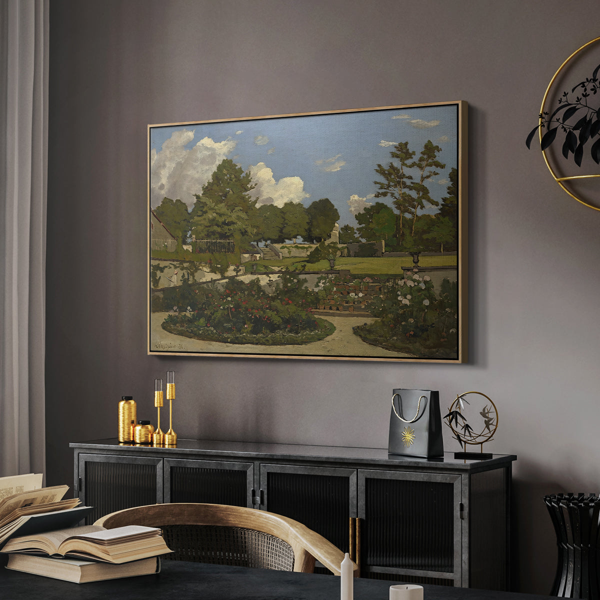 The Painter's Garden at Saint-Privé, 1886 - Floater Framed Canvas Print