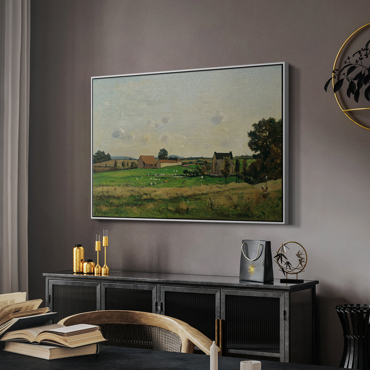 The Saulce Estate, 1869 - Floater Framed Canvas Print