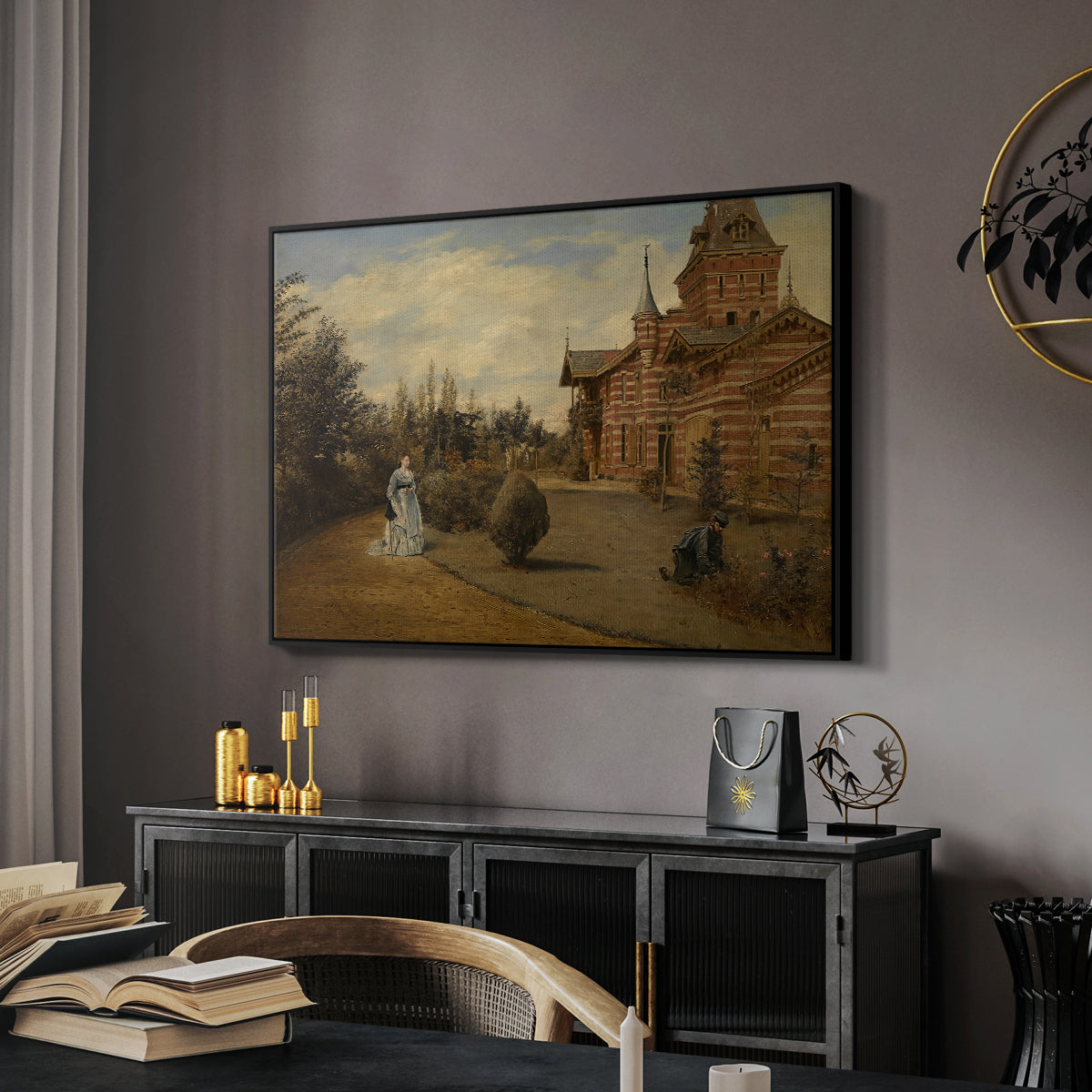 The Country House of Gustave Coûteaux, 1871 - Floater Framed Canvas Print