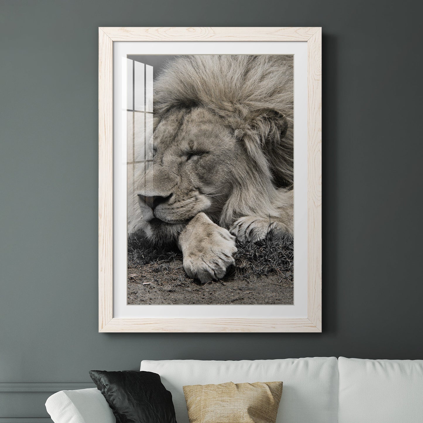 Sleepy Afternoon in Masai Mara - Premium Framed Print - Distressed Barnwood Frame - Ready to Hang