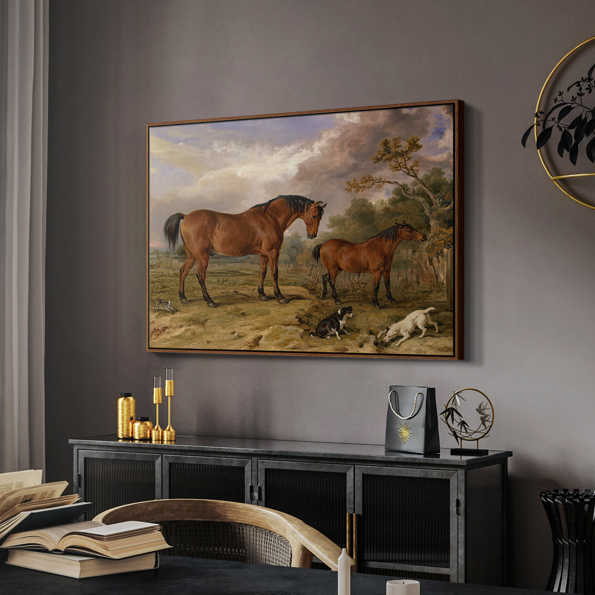 Portrait of Reformer, Blucher, Tory and Crib, Property of Rowland Alston, Esq., M.P., 1835 - Floater Framed Canvas Print